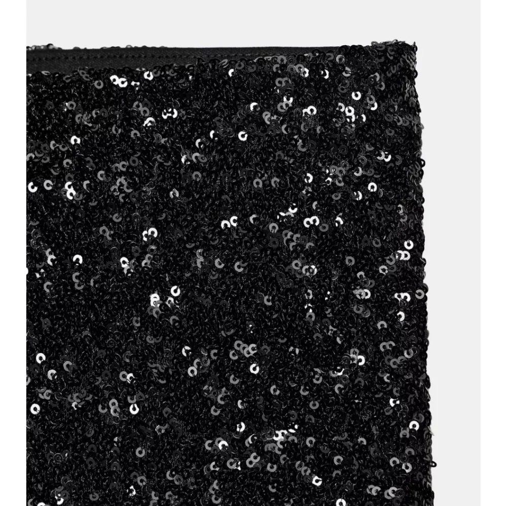 Zara Flared Sequin Pants Size Black